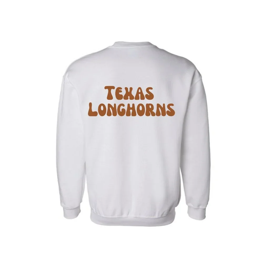 White Texas Longhorn  crewneck sweatshirt - Picture 3 of 4